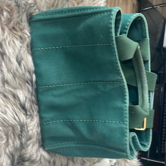 Authentic Prada Canapa Mini 2 way bag shoulder bag green Canvas - Picture 5 of 8